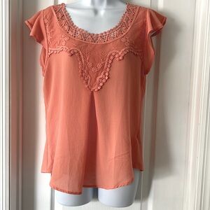 Womens Mine Top with lace Size M